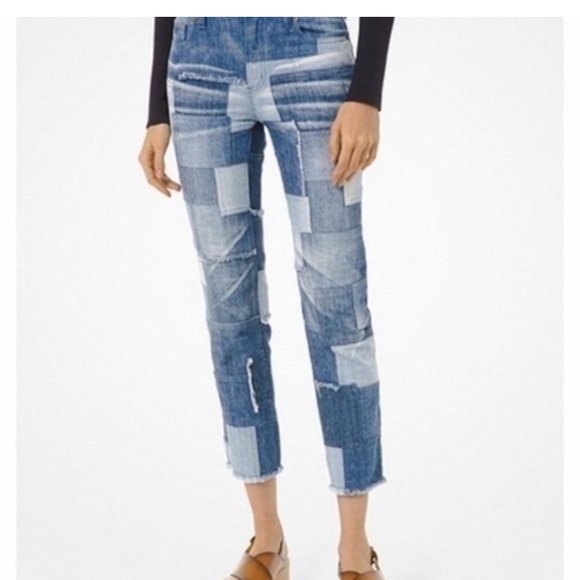 Michael Kors Denim - Michael Kors Patchwork Jeans Sz 4 frayed hem